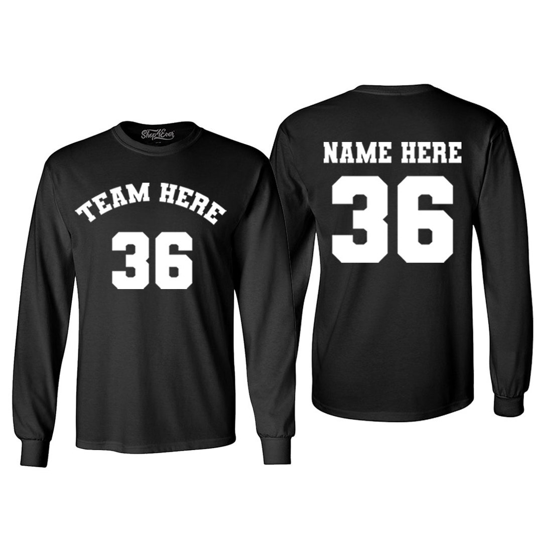 Personalized Jersey Style Team Name Long Sleeve Shirts