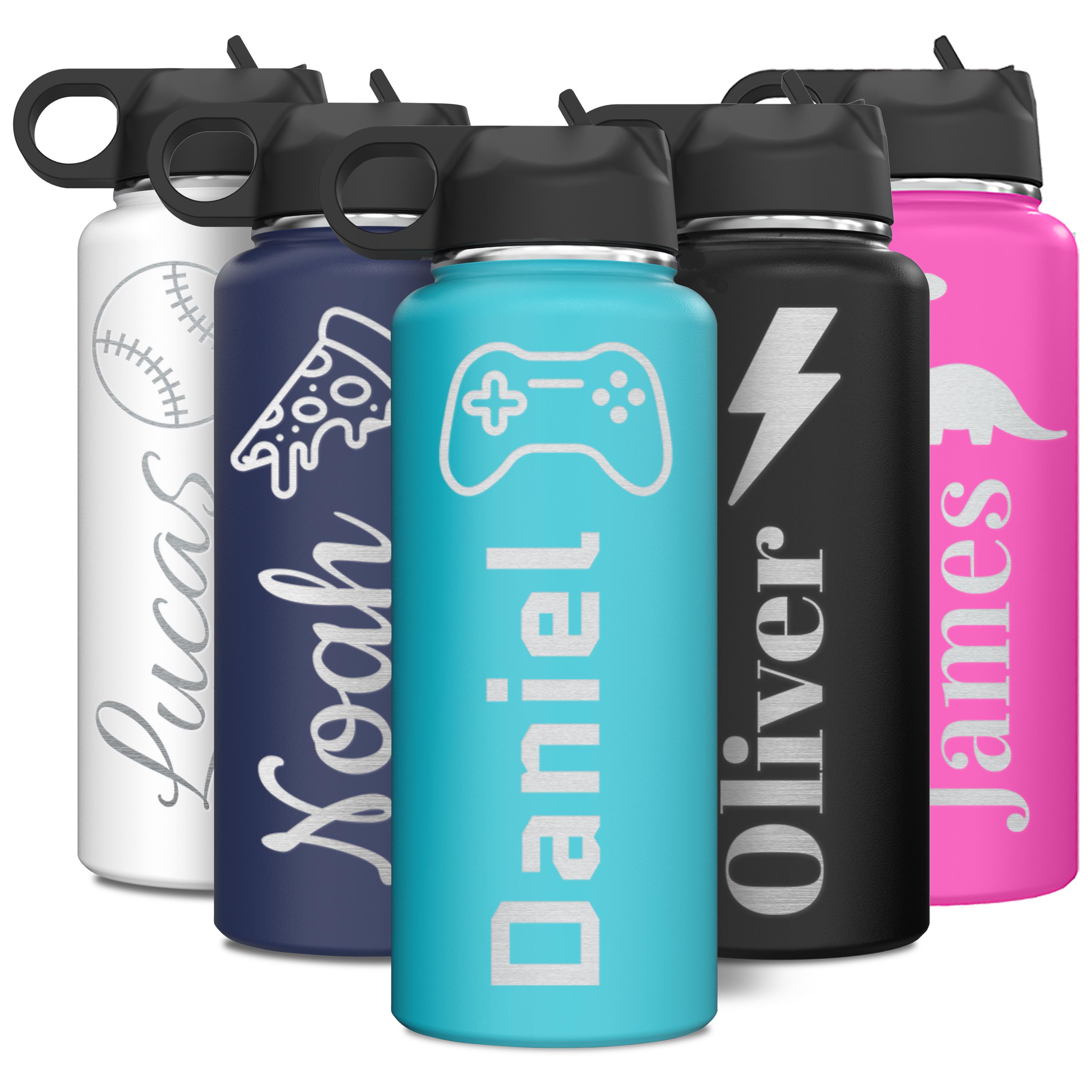 thumbnail image 2 of Personalized Water Bottle With Straw, Sports Water Bottle Engraved, Premium Cust 2 of 13