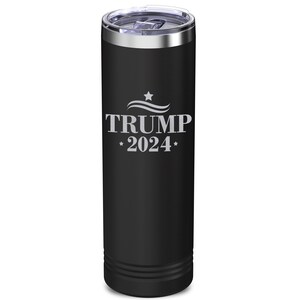 Trump 2024 Stars Engraved Skinny Tumbler with Lid 20 oz. Slim Tumblers, Donald Trump, Trump Gift 2024, Election Donald Trump, Election 2024