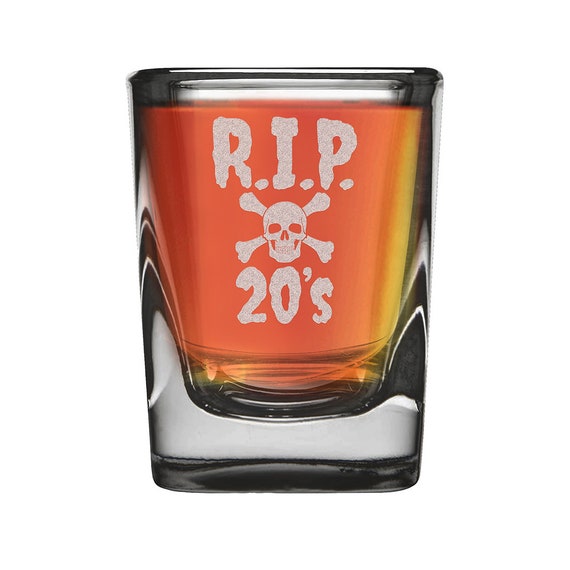 RIP 20's Skull 30 Year Old Thirty Engraved Heavy Base Prism Shot Glass 2 Oz.  30th Birthday Gift, Christmas Gift. Drinking Glass. - Etsy Israel
