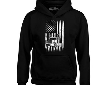 Trucker American Flag USA Hoodie Sweatshirts