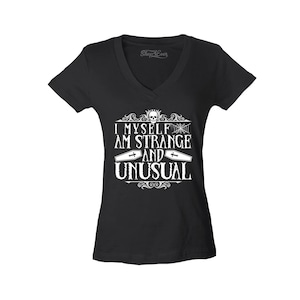 I Myself Am Strange and Unusual Halloween Women's V-Neck T-Shirt Slim Fit