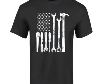 Mechanic Tool American Flag USA T-Shirt