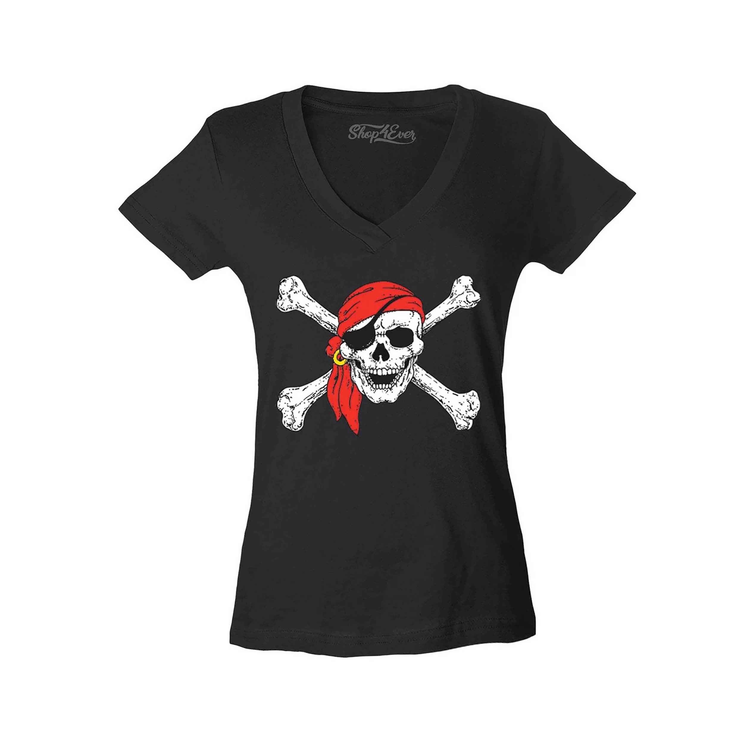 S4EOriginals Pirate Buccaneer Costume Women's V-Neck T-Shirt Slim Fit