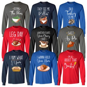 Aangepaste Thanksgiving grappig shirt met lange mouw Turkije feest bijpassende familie, dankbaar shirt, Thanksgiving shirt, familie Thanksgiving shirt.