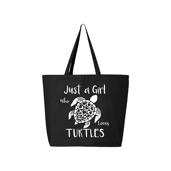 Just A Girl Who Loves Turtles Jumbo Canvas Tote Bag Etsy Canada