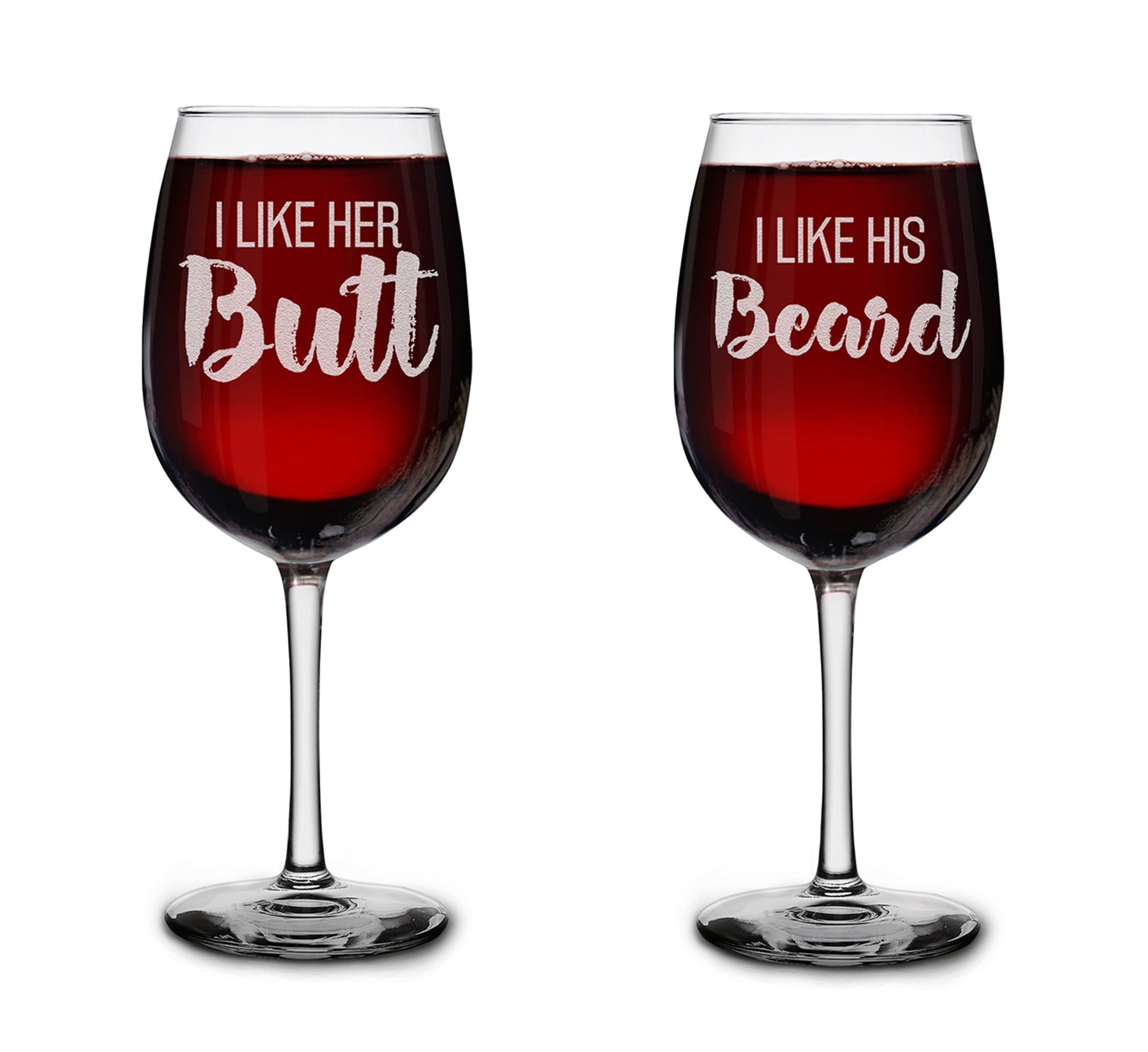 I Like His Beard, I Like Her Butt - Insulated Stemless Wine Glass Set —  Griffco Supply