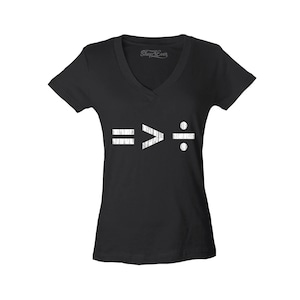 Equality is Greater Than Division Women&#39;s V-Neck T-Shirt Slim Fit
