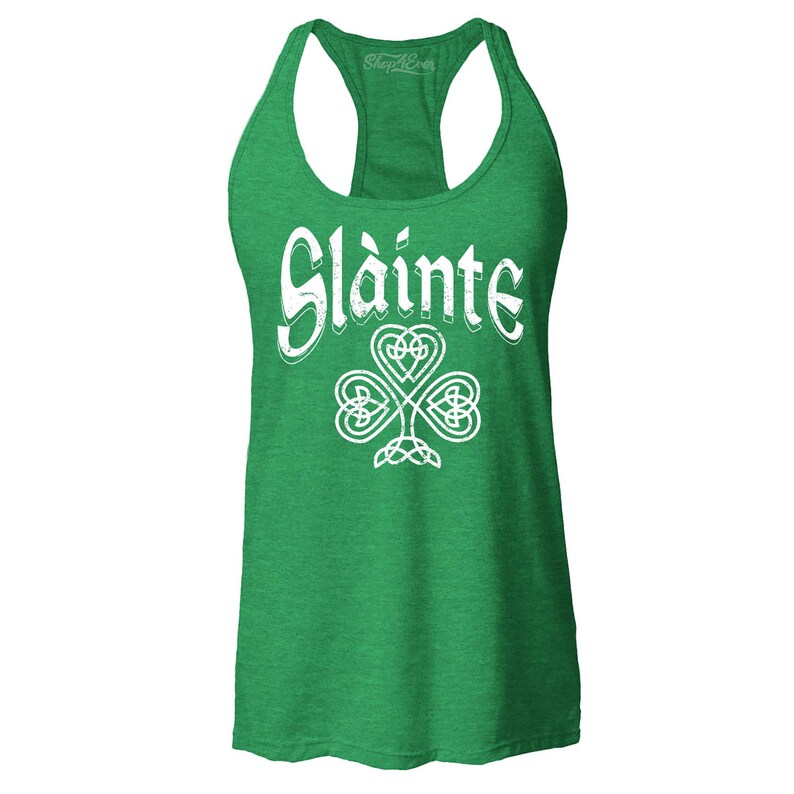 Celebrate St. Patrick’s Day in style with this Sláinte Celtic Knot Racerback Tank Top! Designed with a slim fit for a flattering look, this women's tank features a unique Celtic knot design symbolizing Irish and Scottish heritage. Perfect for pub crawls, parties, and festive celebrations, this Irish gift is a must-have for those who love to raise a toast in style!