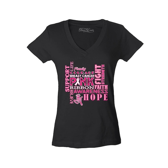 Buy Support Breast Cancer Awareness Women's V-neck Online India - Etsy