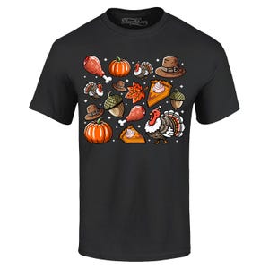 Thanksgiving herfstcollage Turkije Pilgrim Pumpkin Pie T-shirt dankbaar shirt, Thanksgiving shirt, familie Thanksgiving shirt. Vrienden geven.