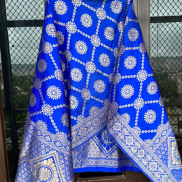 Dupatta silk royal blue