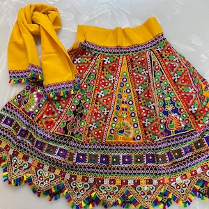 Traditionele Garba-outfit voor kinderen | Gujrati-jurk voor kinderen | Kutch werkjurk