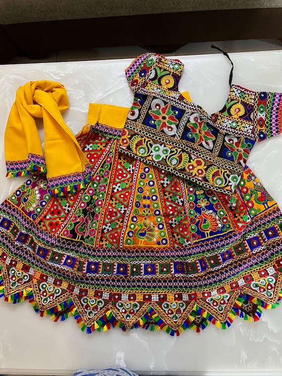 Traditional Kids Garba Outfit Kids Gujrati Dress Kutch Work Dress Etsy Australia