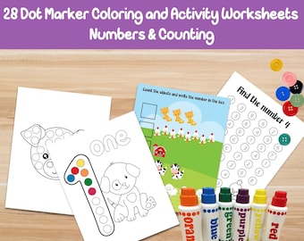 Dot Marker Printable - Number Recognition Math Worksheets Coloring Activity Pages Farm Theme - Preschool Educational Pack