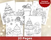 Christmas Coloring Pages - 20 Printable Coloring Sheets for Kids - Winter Classroom Activities
