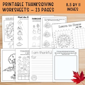 Thanksgiving Preschool Worksheet and Activity Bundle - Fall Pre-k ...