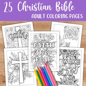 25 Christian Bible Coloring Pages for Adults and Teens Etsy