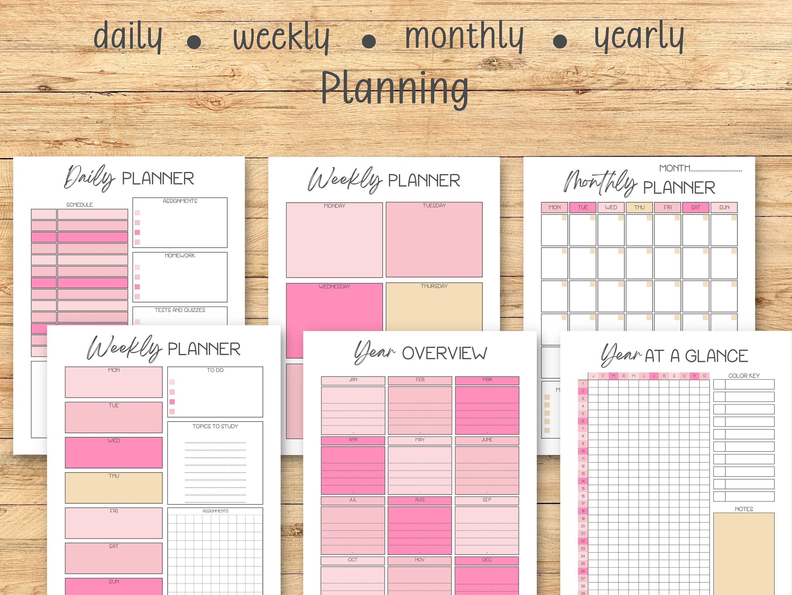 Printable Student Academic Planner Grade Tracker Assignment - Etsy