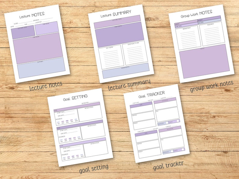 Printable Student Academic Planner Grade Tracker Assignment Exam Prep ...