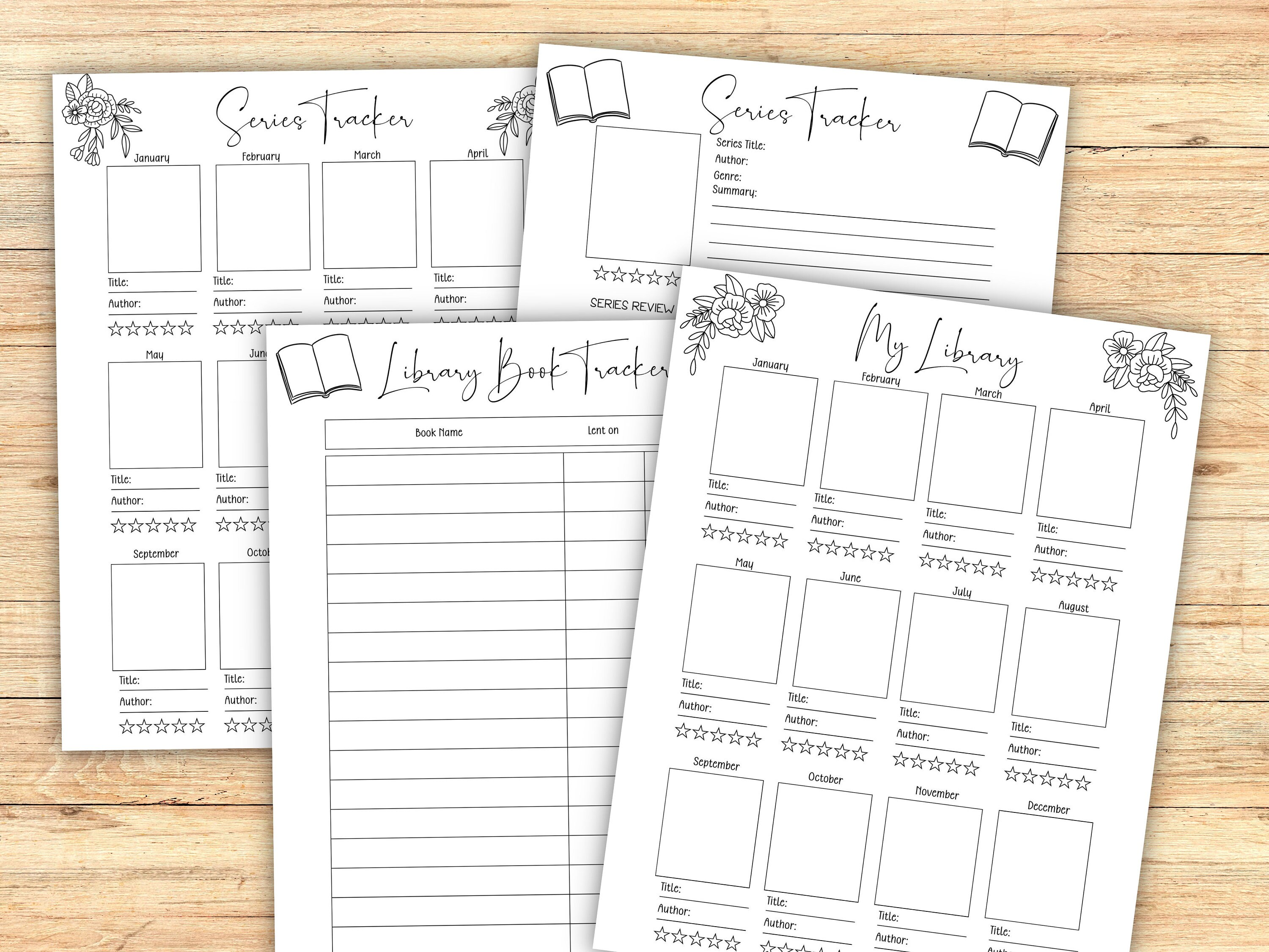 Reading Journal Book Tracker Reading Log Bookshelf Planner Insert ...