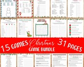 Christmas Games for Families - 15 Printable Game Bundle for Kids and Adults - Holiday Classroom Party Activities