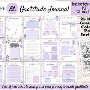 Dankbarkeit Journal Printable - Daily Mindfulness Journal - Self Care Positivity Planner w / Dankbarkeit Jar US Letter A4 PDF