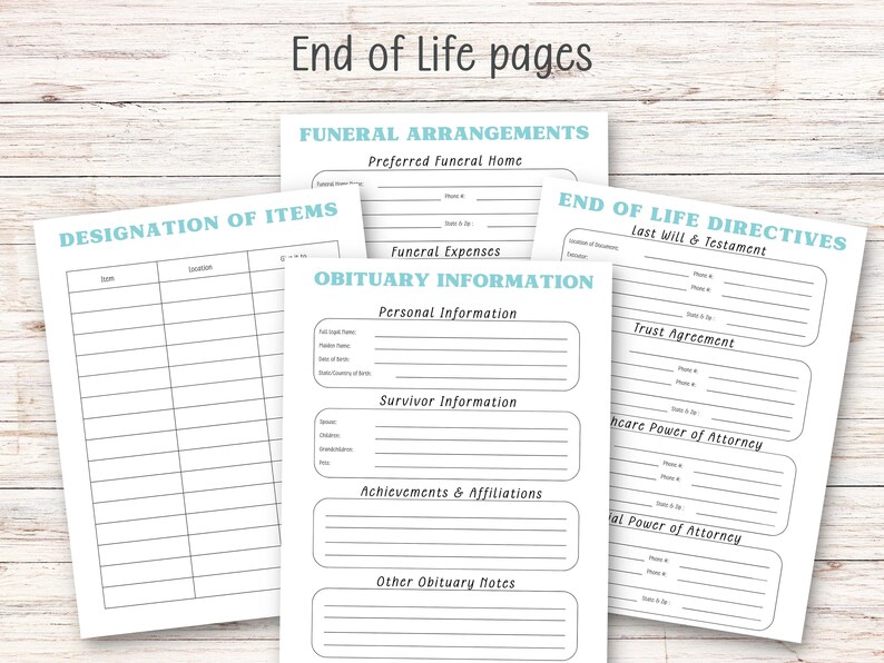 Emergency Binder Printable PDF End of Life Planner in Case of Emergency or Death What If Estate ...