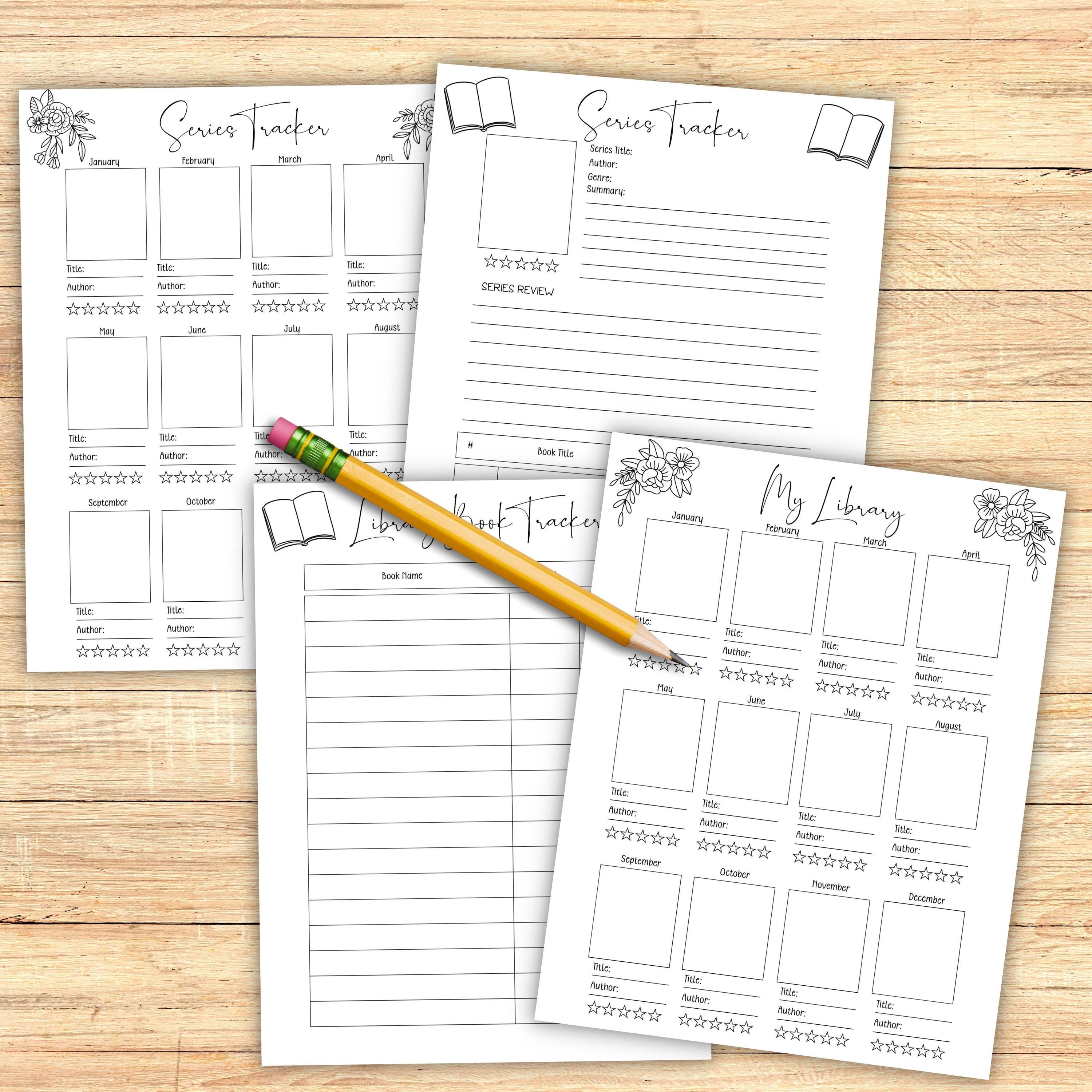 Reading Journal - Book Tracker Reading Log - Bookshelf Planner Insert ...