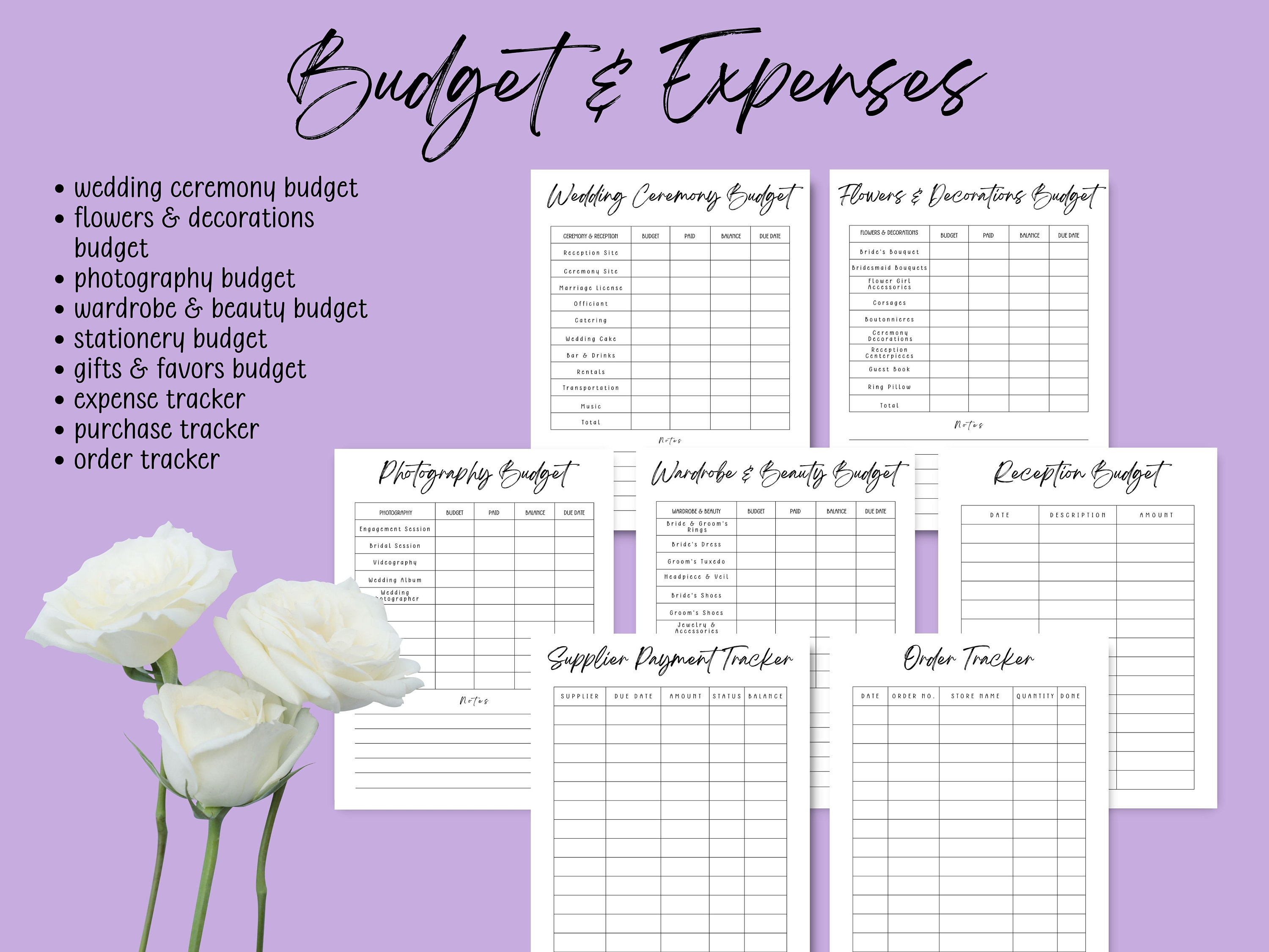 Wedding Planner Printable Wedding Planning Binder Organizer With ...