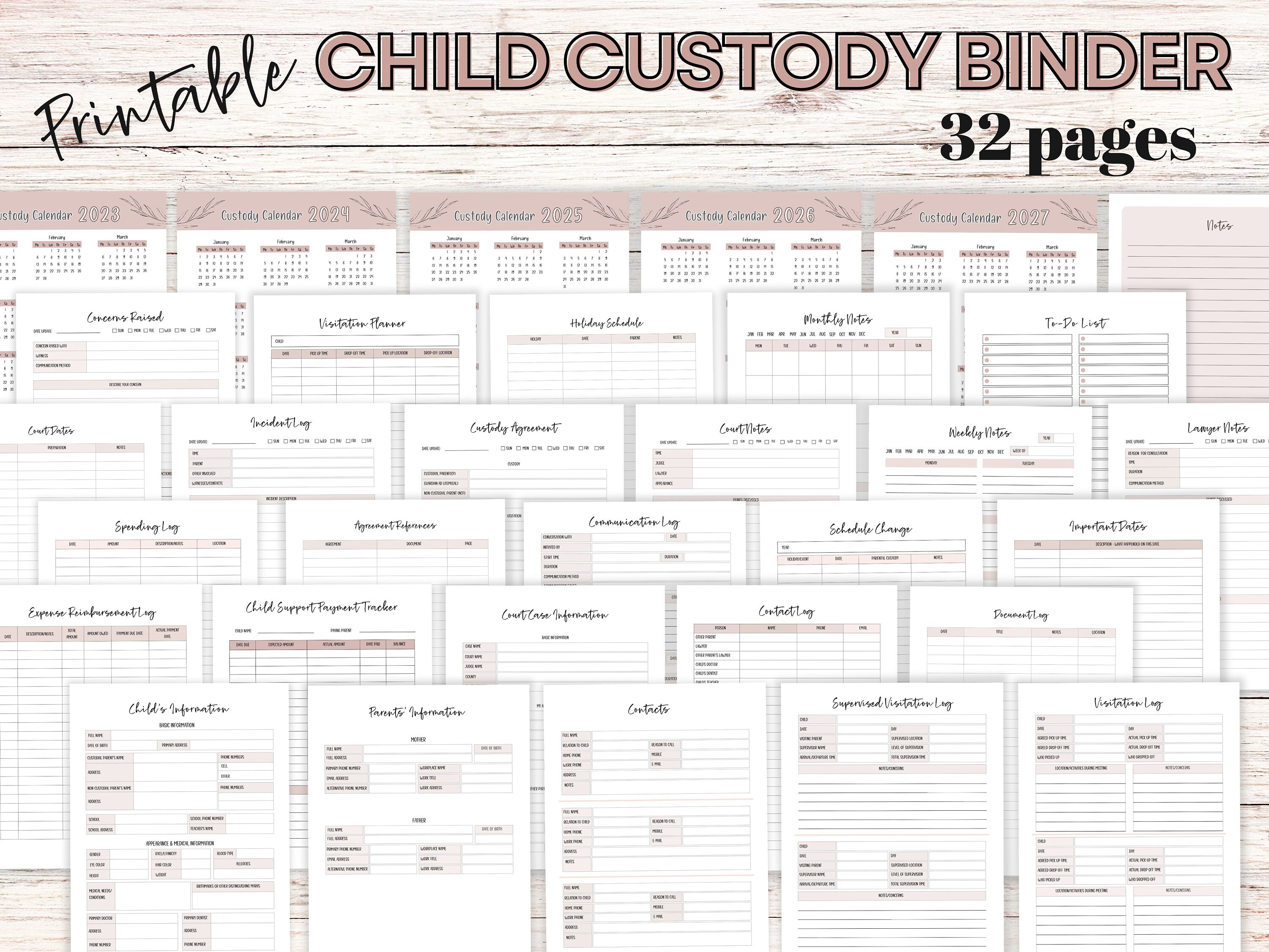Custody Binder Printable Planner Organizer For Child Etsy Custody Binder Printable Planner Organizer For Child Etsy