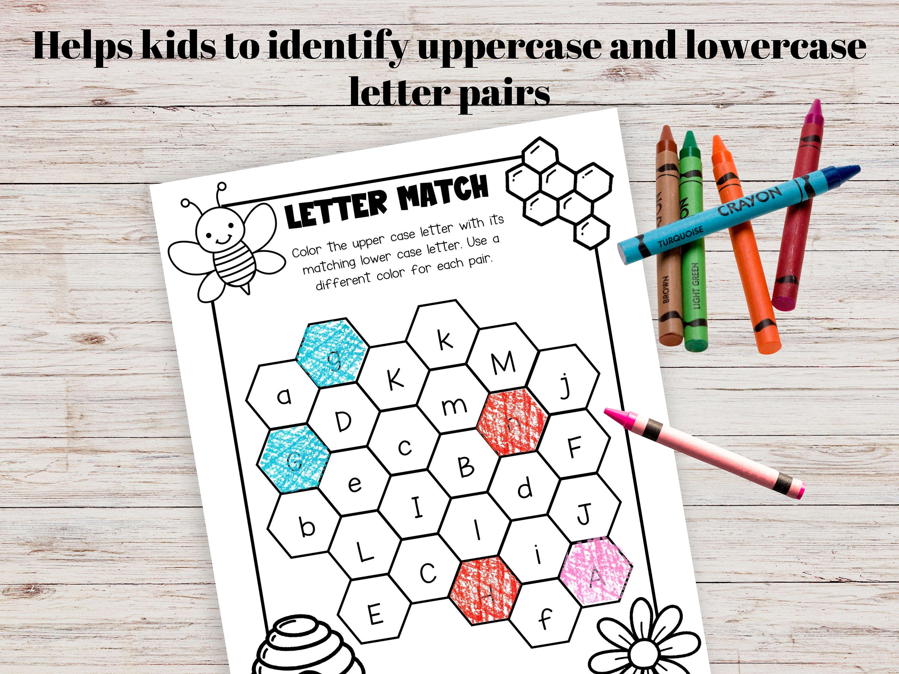 Letter Matching Worksheets Letter Recognition Phonics Alphabet