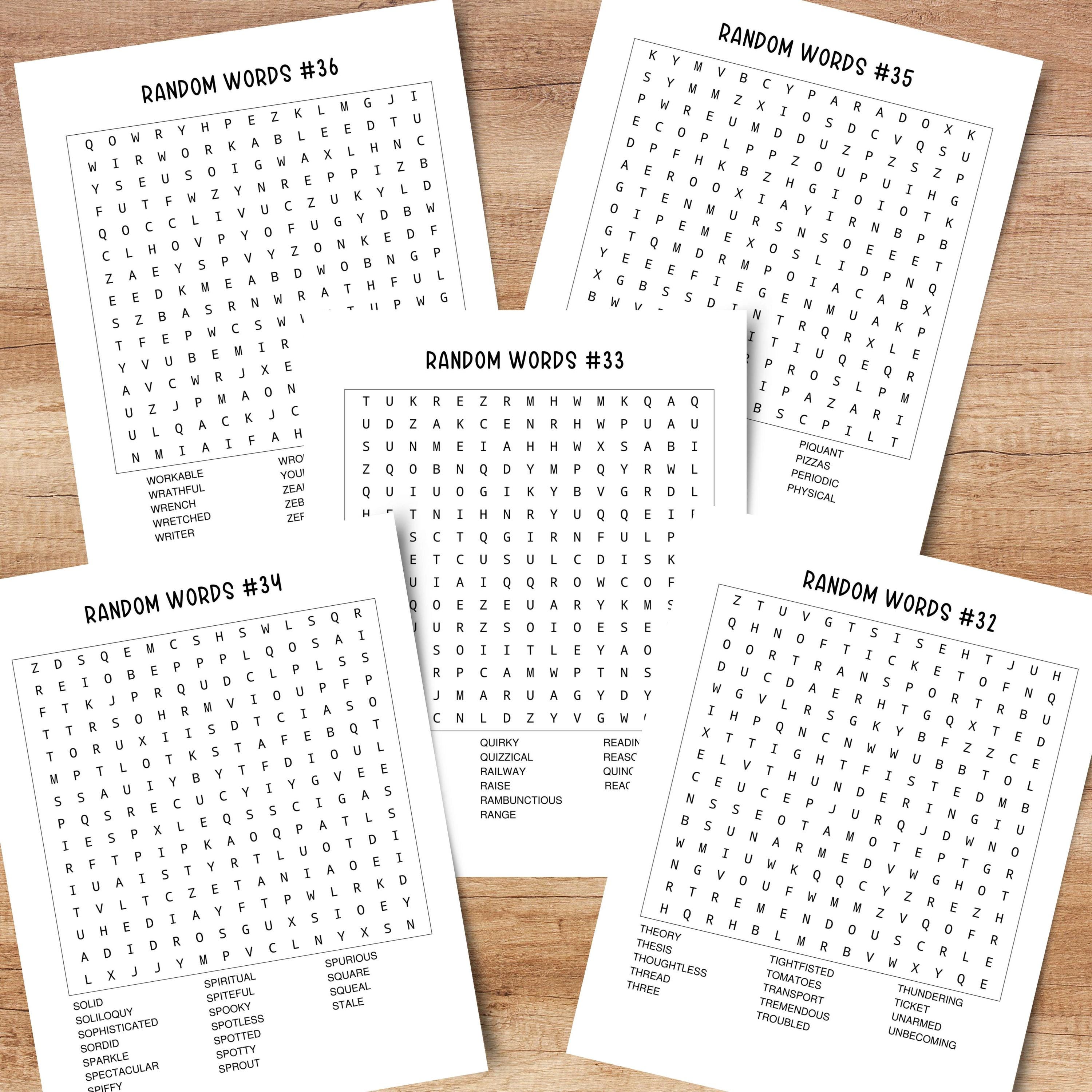 Word Search Puzzle - 50 Printable Large Print Puzzles for Adults, Teens ...