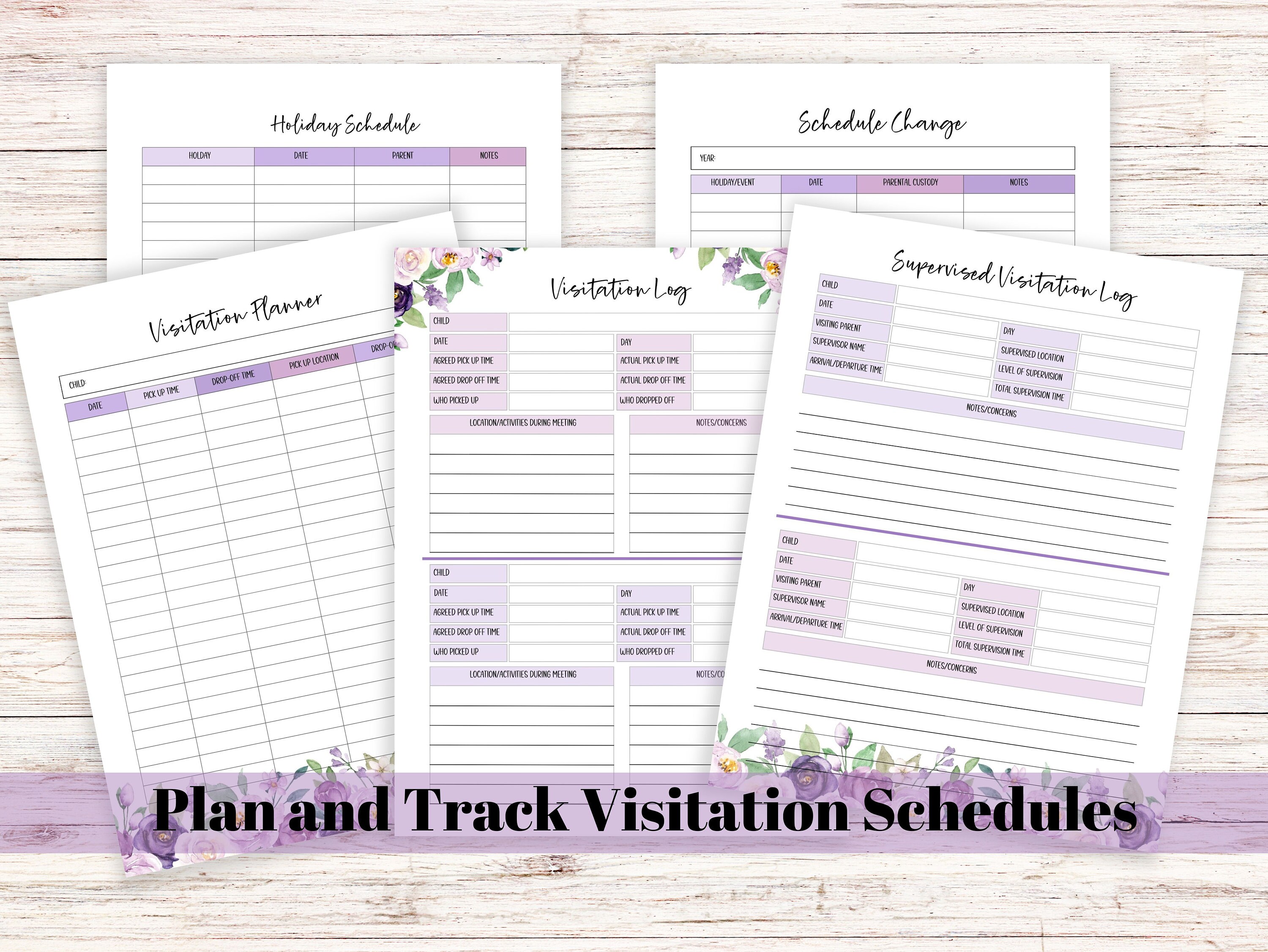 Custody Binder Printable Planner &amp; Organizer for Child Custody Log for ...