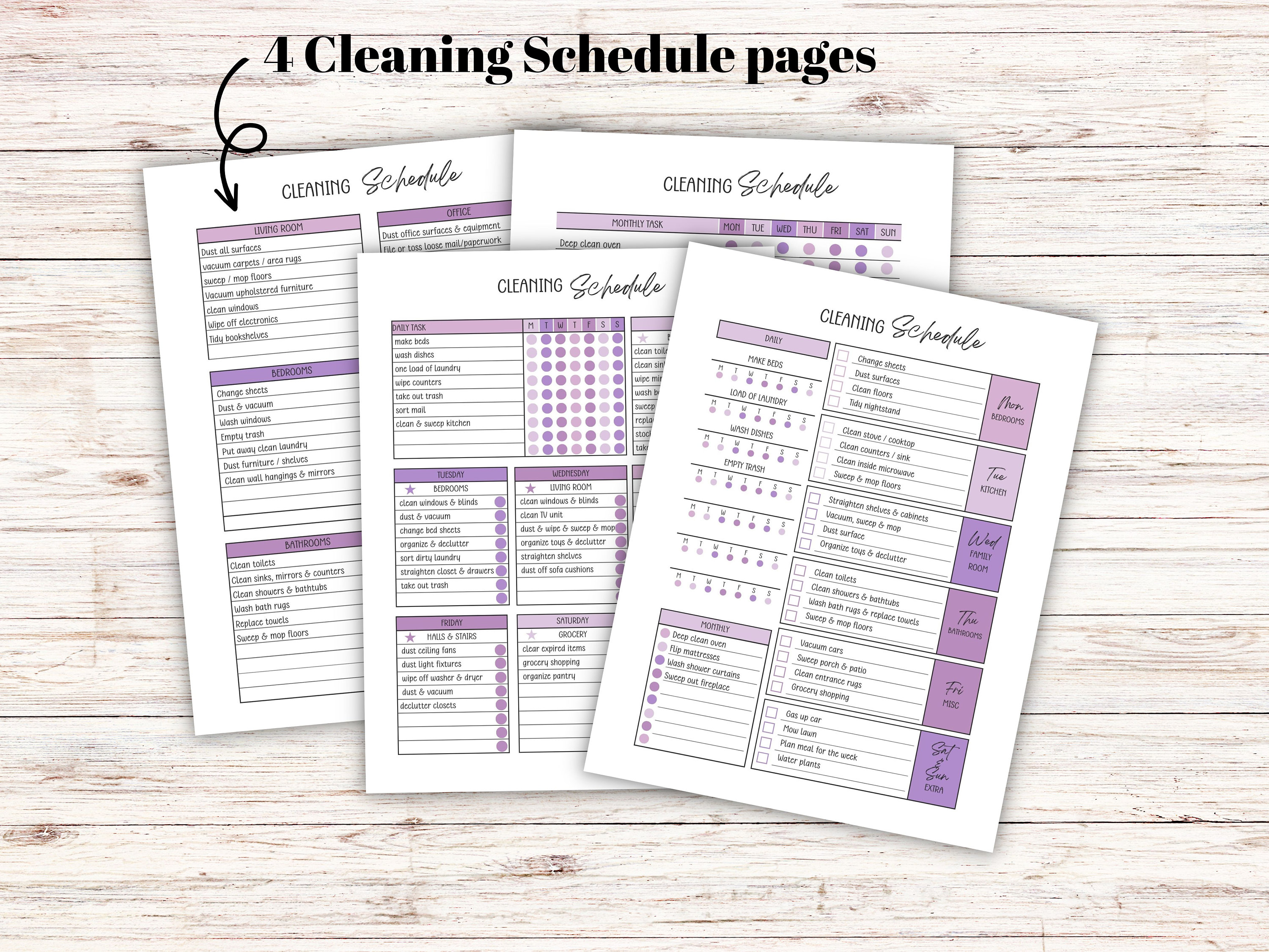 Printable ADHD Cleaning & Declutter Planner With Schedule and ...