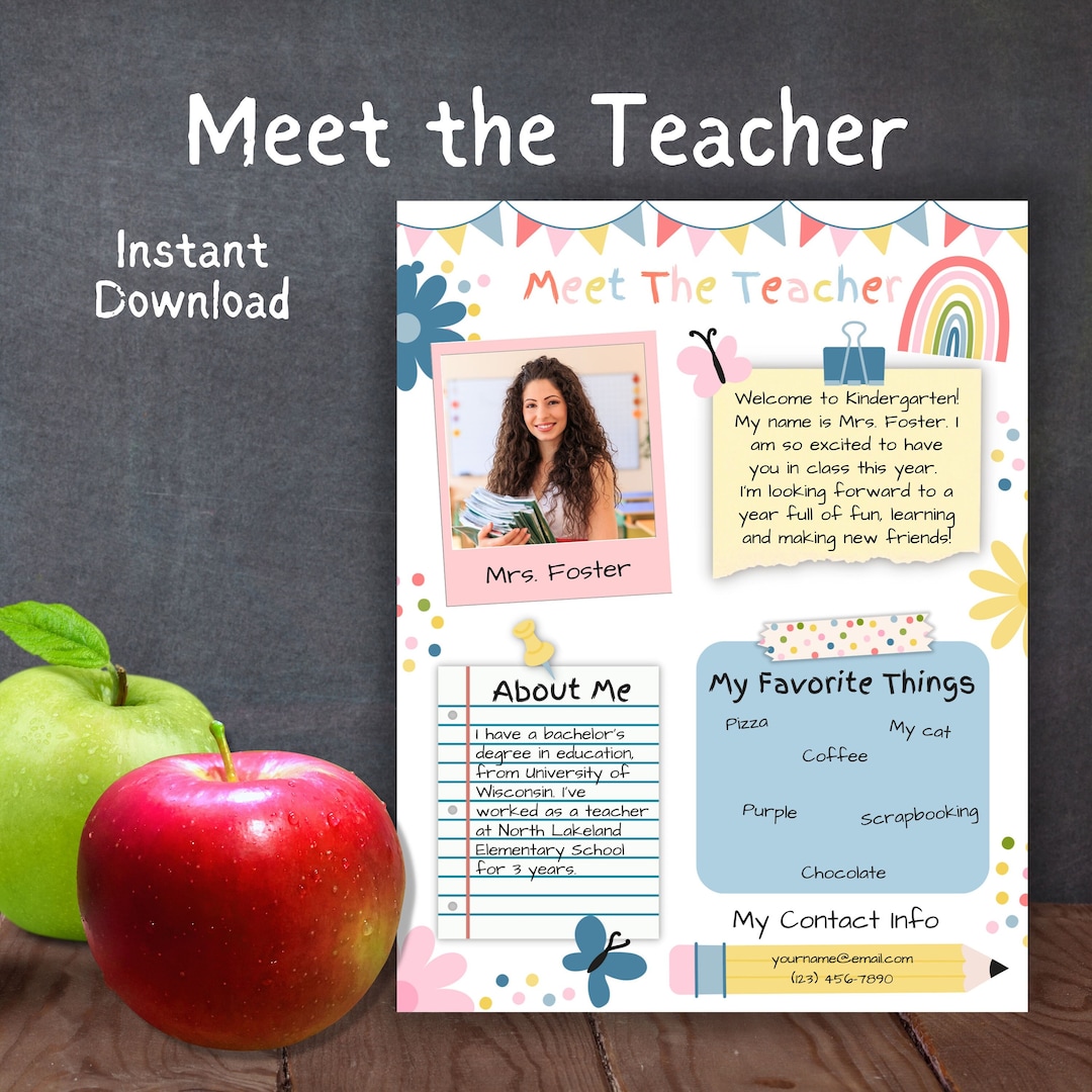 Meet the Teacher Template - Editable Printable Open House Flyer - Back ...