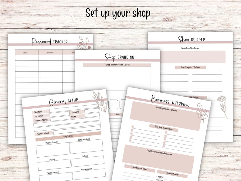 Etsy Shop Planner Printable Small Business Organizer Side Etsy