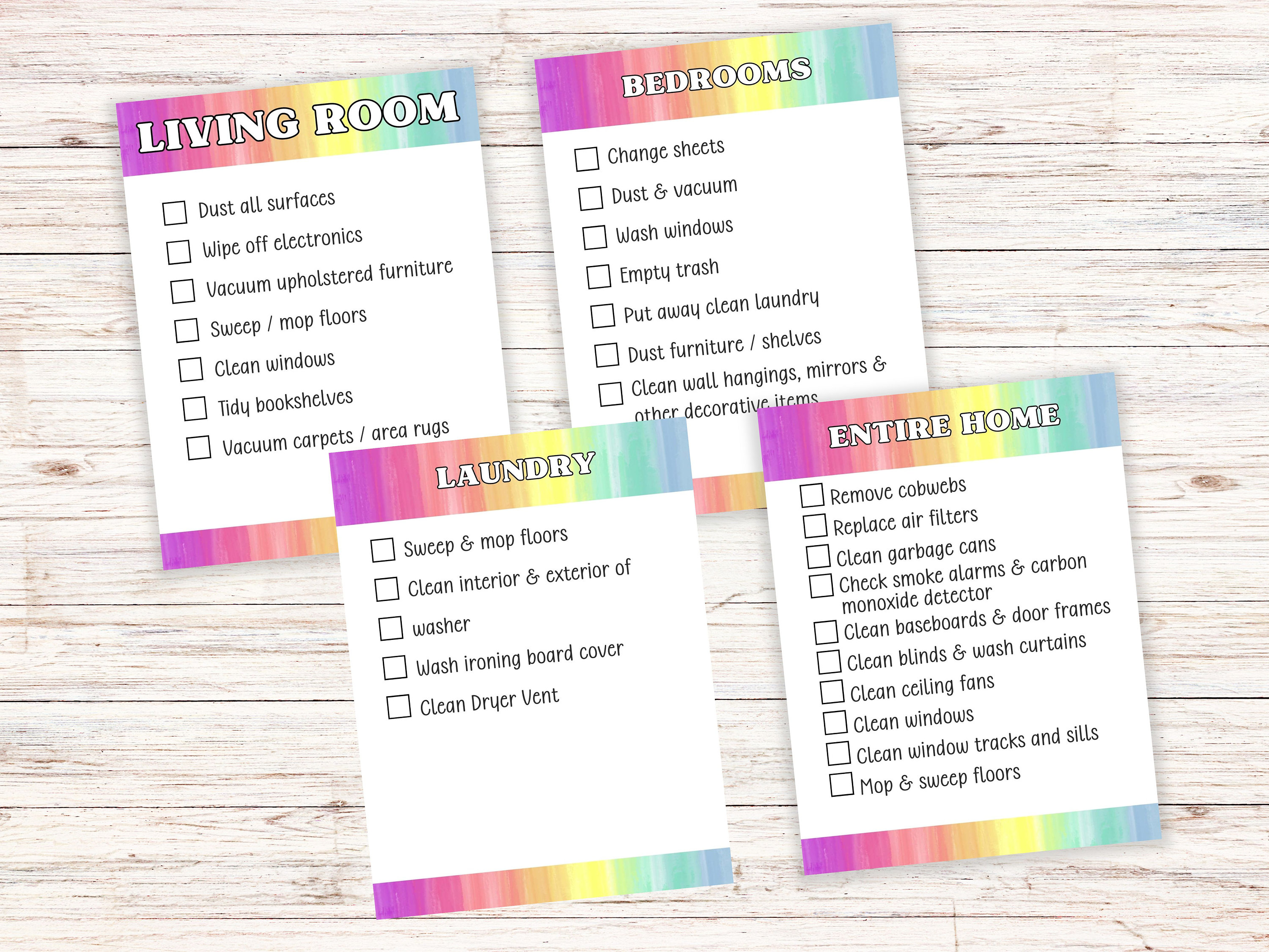 ADHD Cleaning Checklist Printable Editable Chore to Do List for Kids