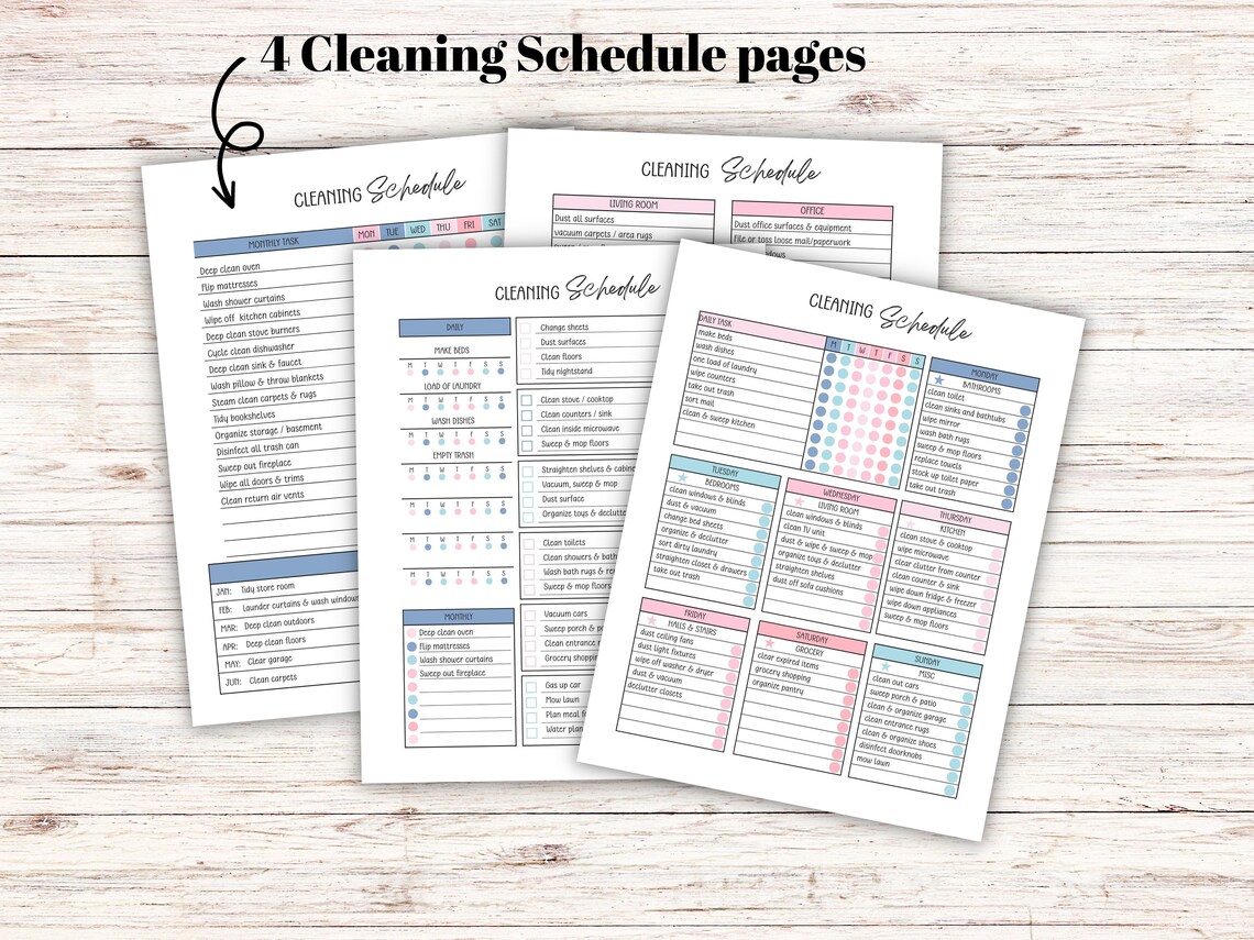Printable ADHD Cleaning and Declutter Planner With Schedule ...