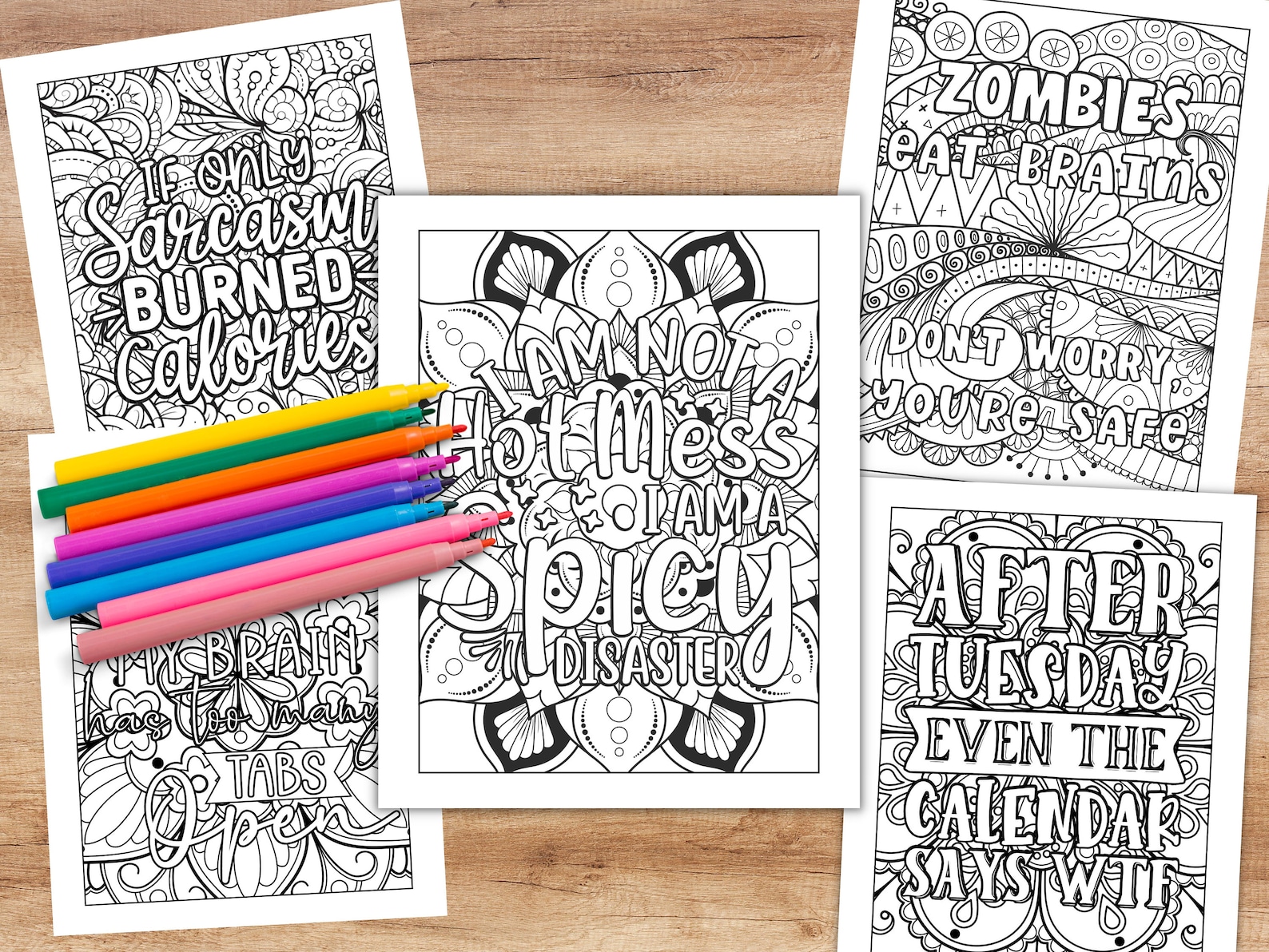 75 Funny Coloring Pages for Adults Printable Sarcastic - Etsy
