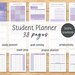 Printable Student Academic Planner Grade Tracker Assignment Exam Prep ...
