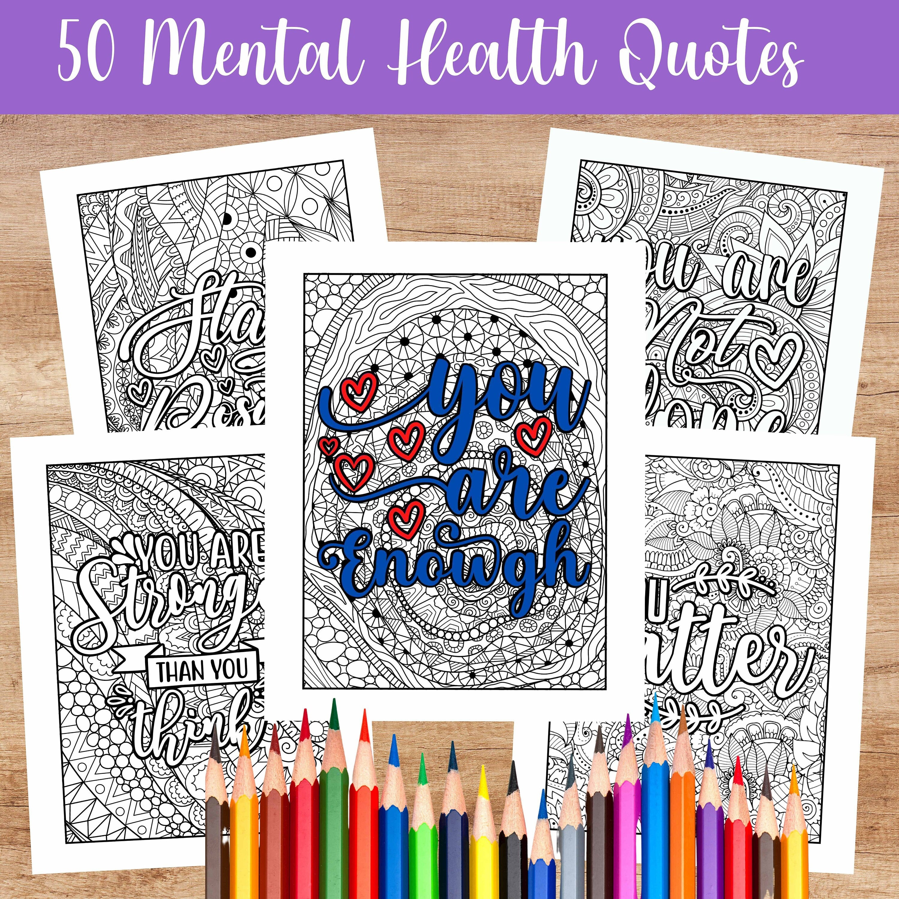 Mental Health Coloring Sheets