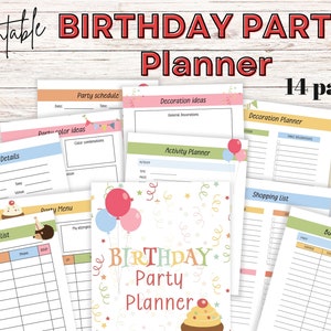 Printable Party Planner - Colorful Birthday & Event Planning Organizer ...