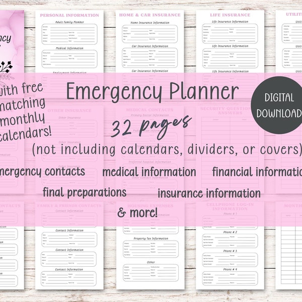 In Case of Death Printables Fillable Pdf Etsy