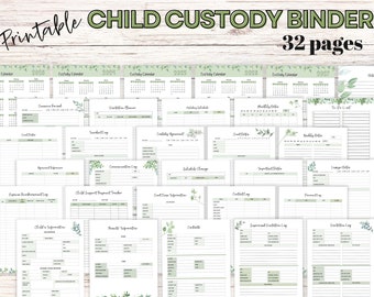 Custody Binder - Printable Planner & Organizer for Child Custody - Log for Communication and Visitation - w/ Calendar