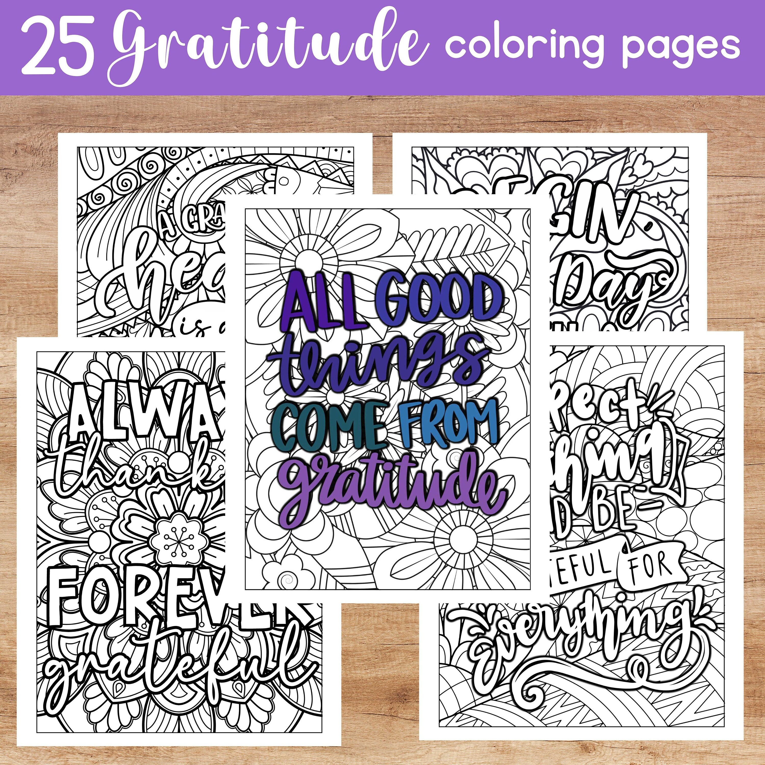 Tween Coloring Books For Girls: Hearts and Gratitude Journal - Art Therapy  Coloring