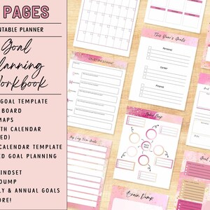 Ziel-Arbeitsblatt-Bundle - Druckbarer Planer mit SMART Goal-Vorlage, Mind Map und Vision Board