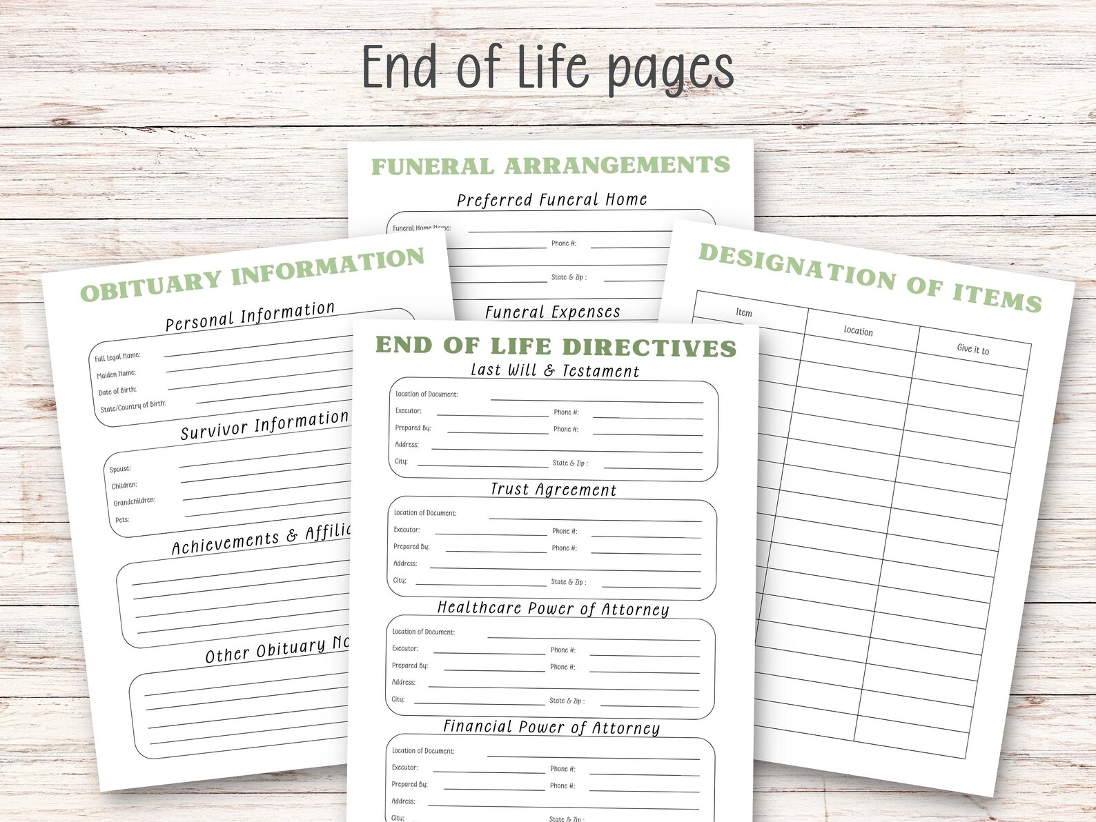 Emergency Binder - Printable PDF End of Life Planner - in Case of ...