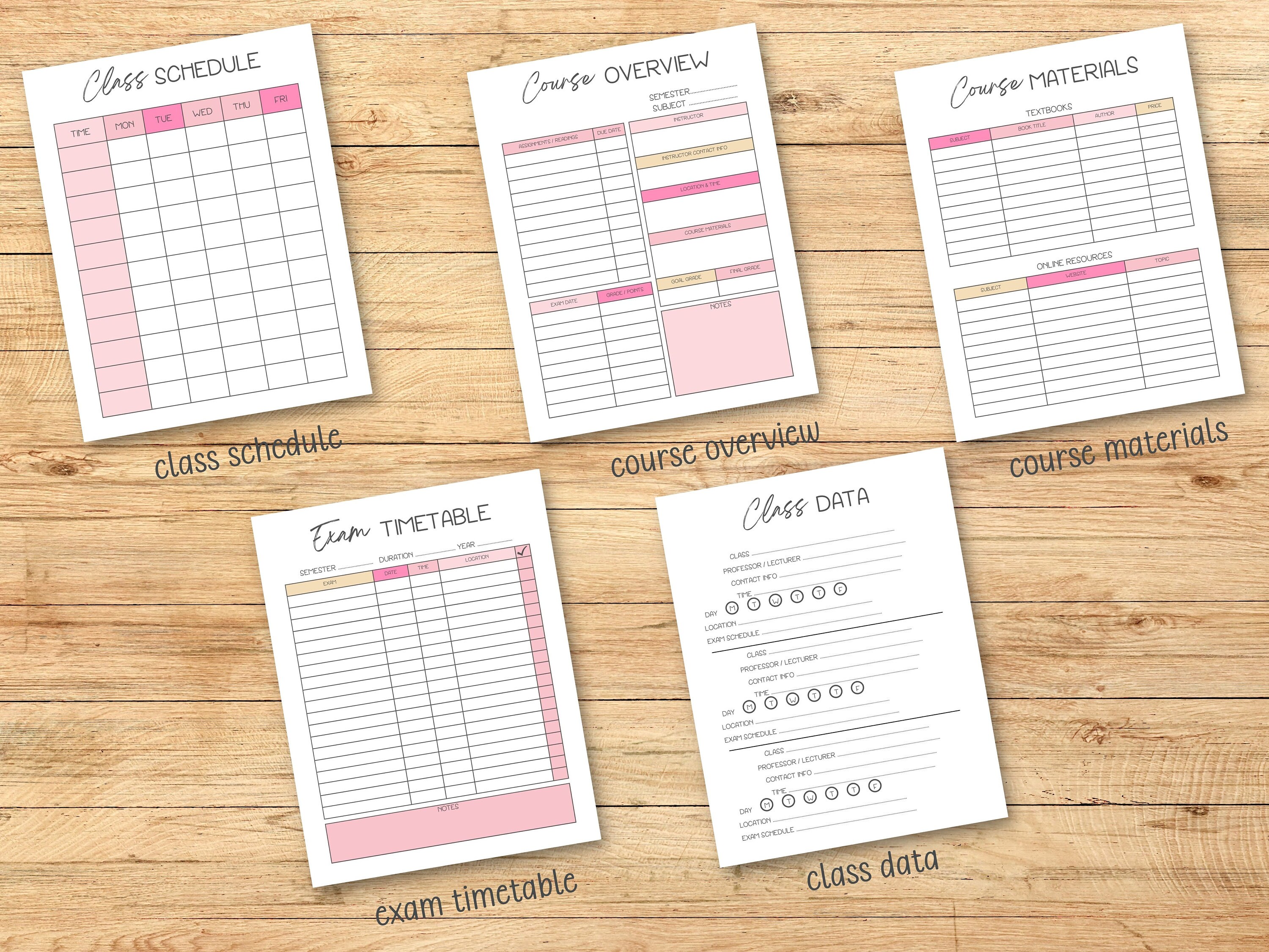 Printable Student Academic Planner Grade Tracker Assignment - Etsy