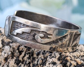 Old Pawn Native Sterling Silver Cuff Bracelet